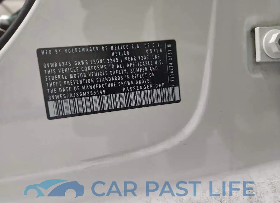 3VW5S7AJ8GM389149# 12