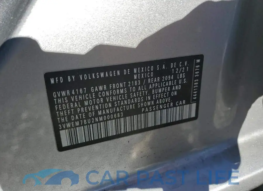3VWEM7BU2NM000683# 12