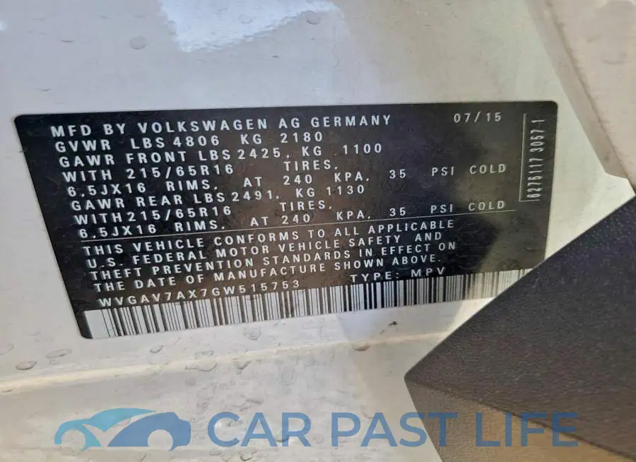 WVGAV7AX7GW515753# 14