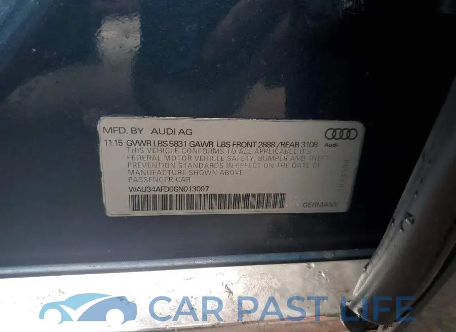 WAU34AFD0GN013097# 12