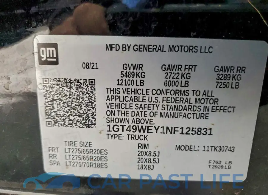 1GT49WEY1NF125831# 12