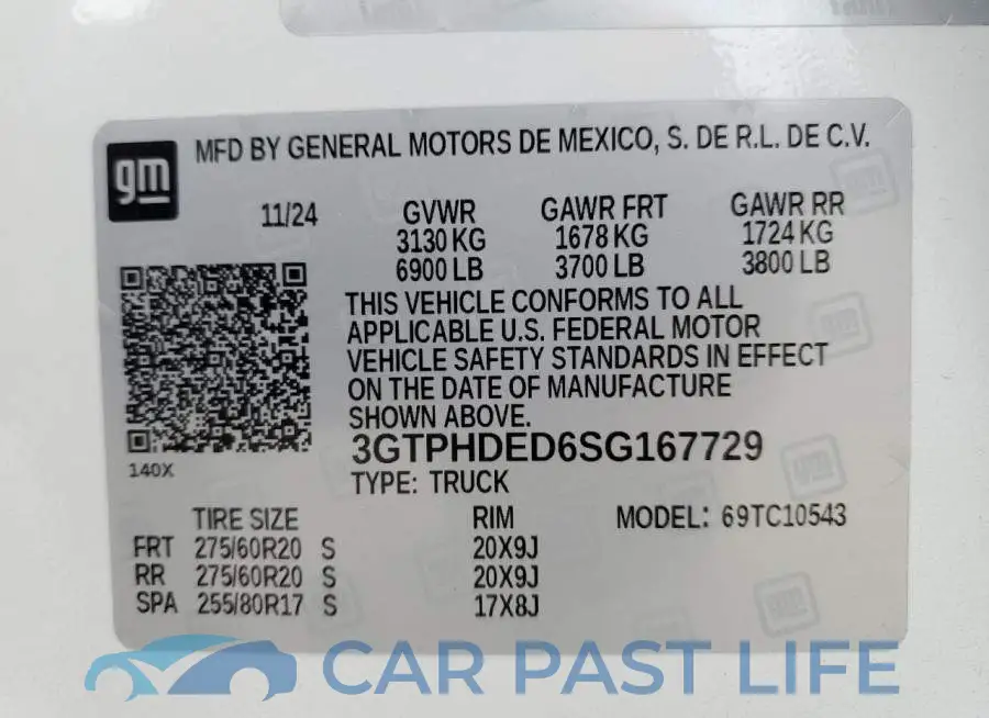 3GTPHDED6SG167729# 12