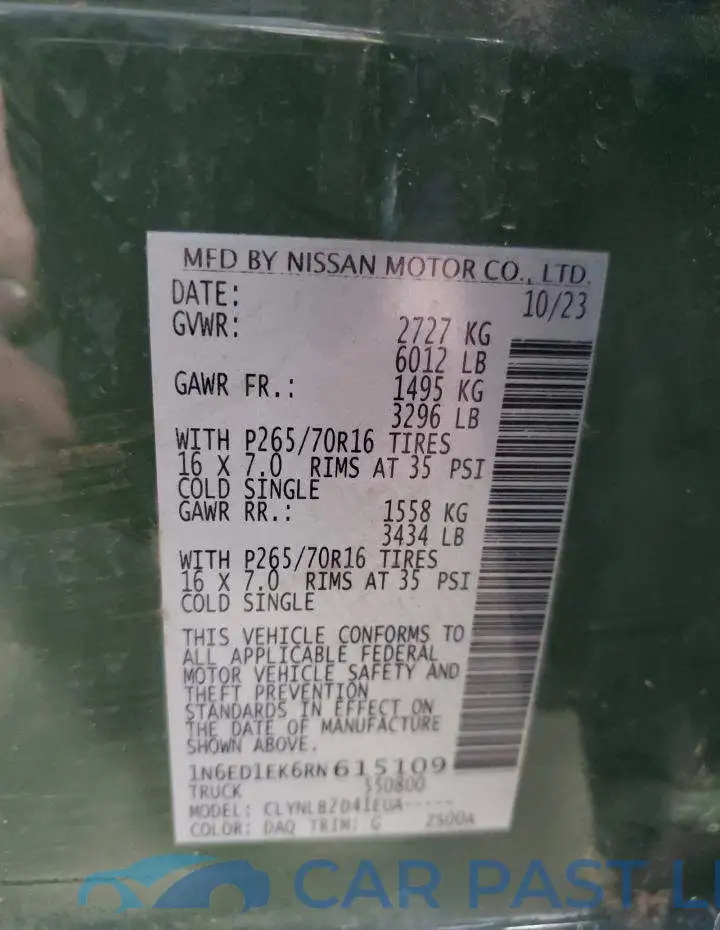 1N6ED1EK6RN615109# 12