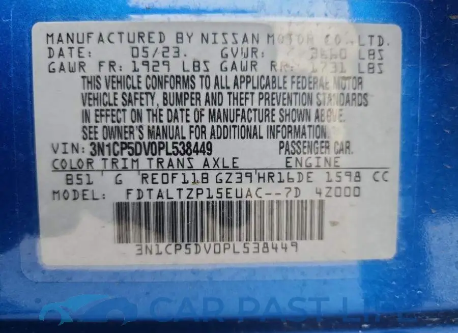 3N1CP5DV0PL538449# 13