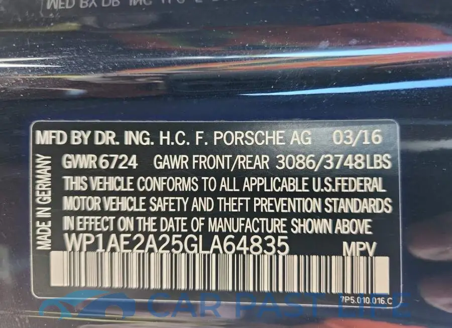WP1AE2A25GLA64835# 13