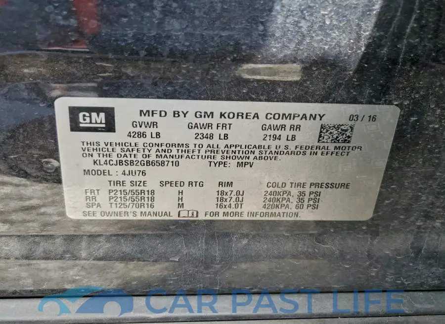 KL4CJBSB2GB658710# 13