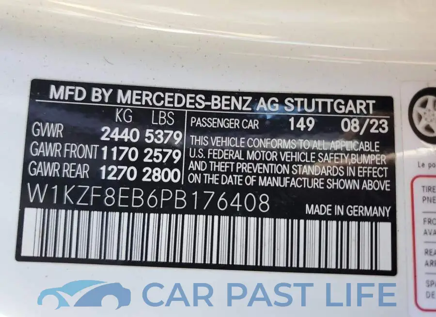 W1KZF8EB6PB176408# 12