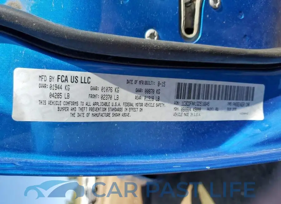 1C3CDFAA1GD516645# 12