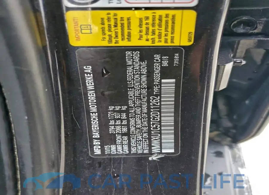 WMWXU1C57G2D11262# 12