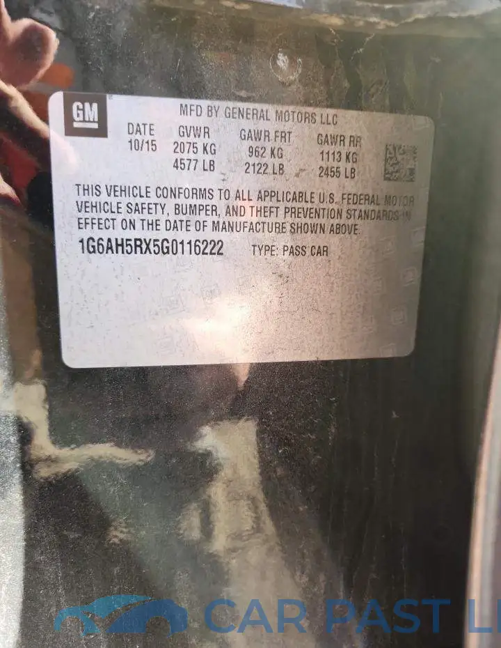 1G6AH5RX5G0116222# 12