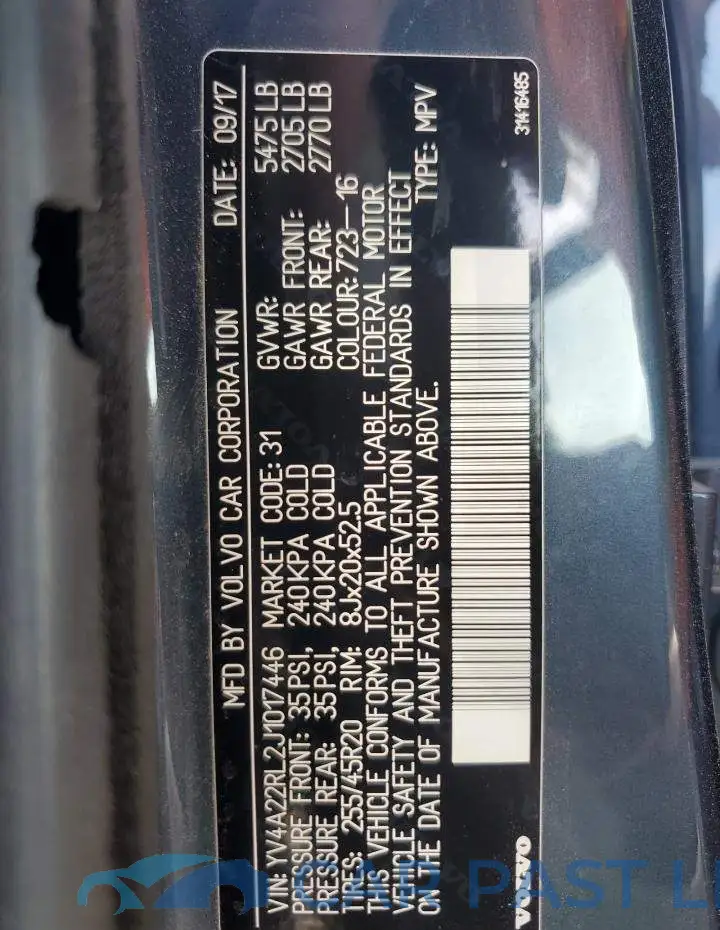 YV4A22RL2J1017446# 13