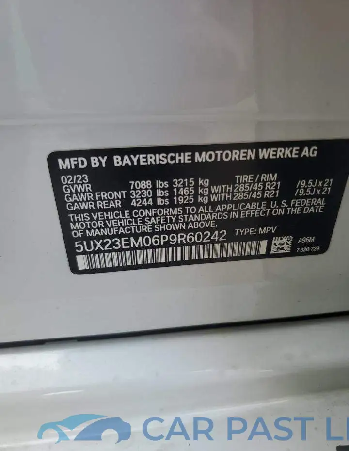 5UX23EM06P9R60242# 14