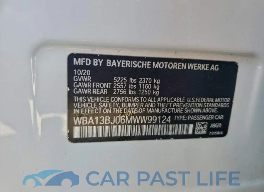 WBA13BJ06MWW99124# 12