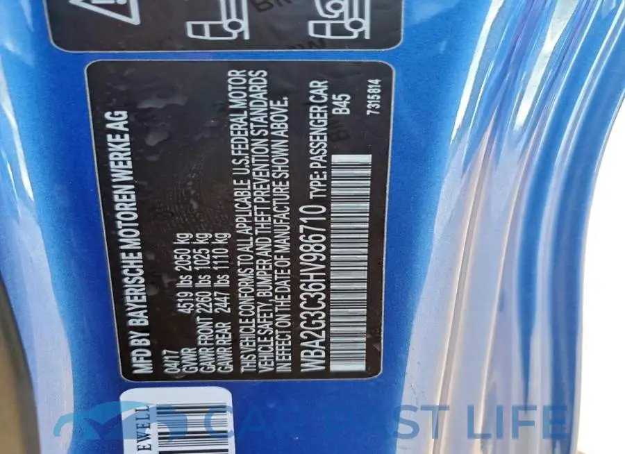 WBA2G3C36HV986710# 12