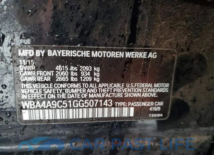 WBA4A9C51GG507143# 13