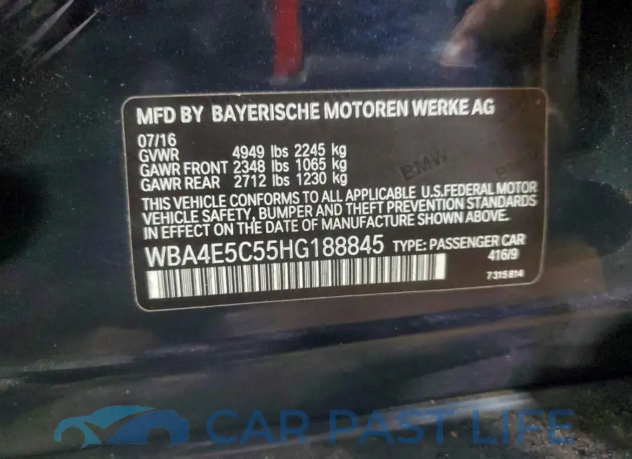 WBA4E5C55HG188845# 13