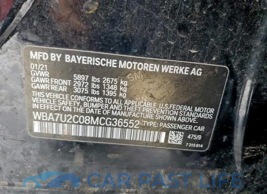 WBA7U2C08MCG36552# 12