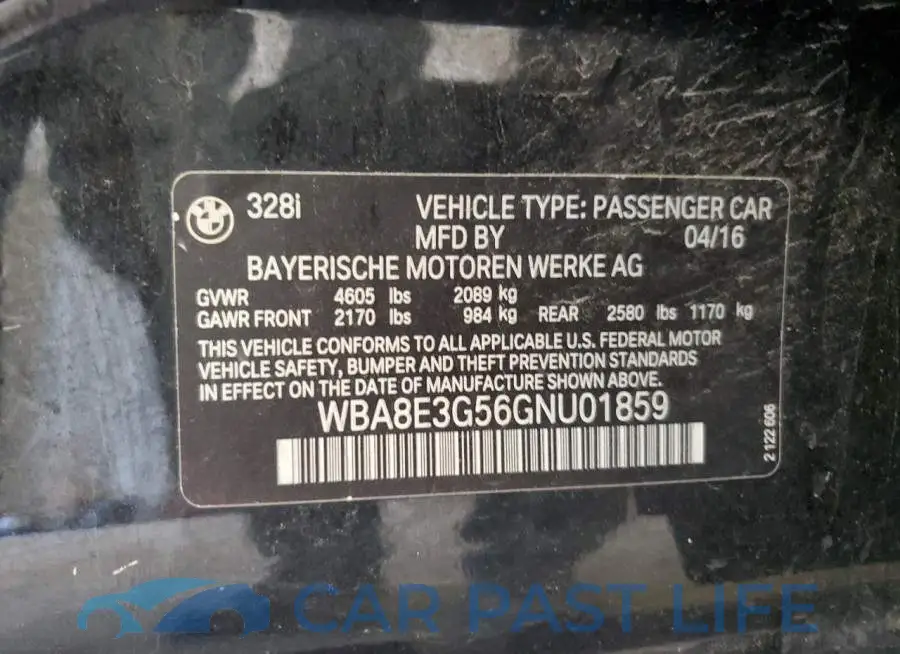 WBA8E3G56GNU01859# 12