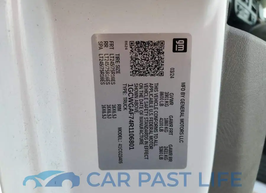 1GCWGAF74R1106801# 14