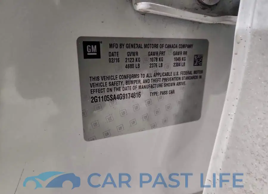 2G1105SA4G9174816# 12