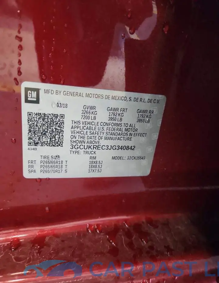 3GCUKREC3JG340842# 12