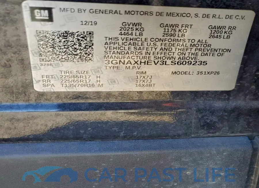 3GNAXHEV3LS609235# 12