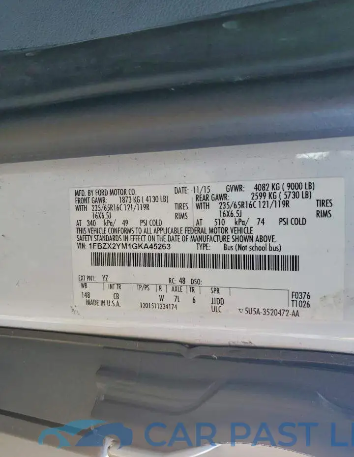1FBZX2YM1GKA45263# 13