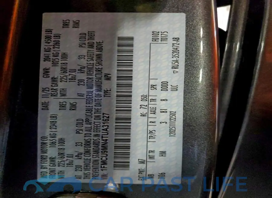 1FMCU9MN4TUA31627# 13