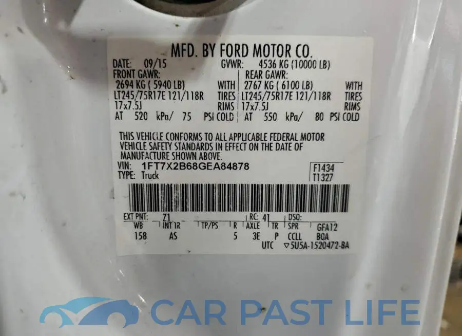 1FT7X2B68GEA84878# 12