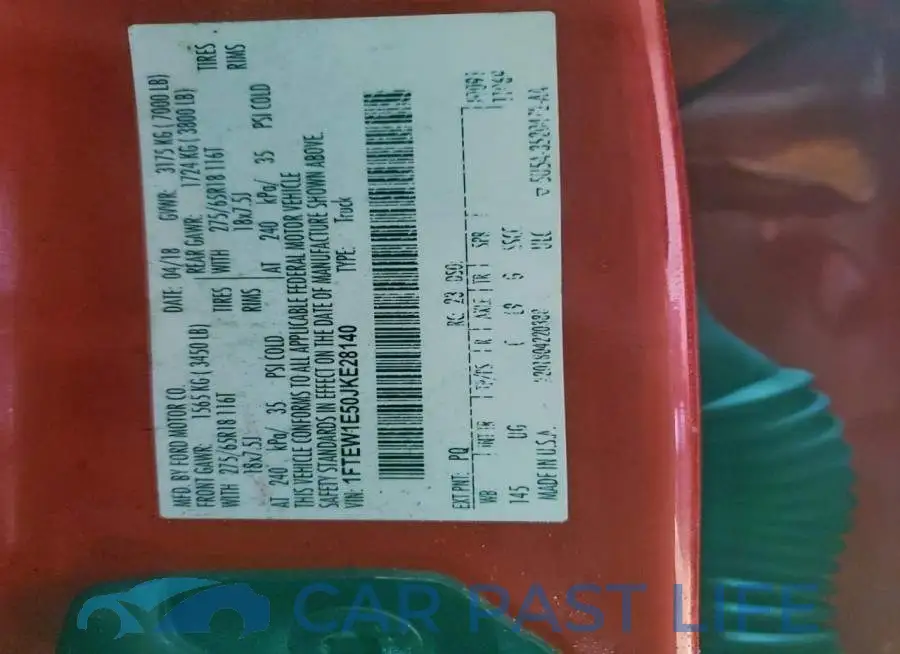 1FTEW1E50JKE28140# 12