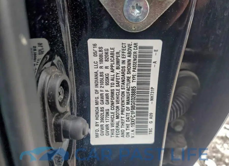 19XFC1F98GE028885# 12