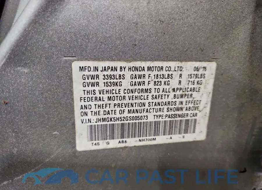 JHMGK5H52GS005073# 12