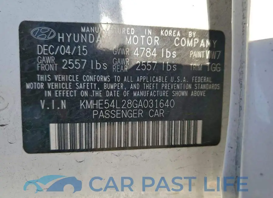 KMHE54L28GA031640# 12