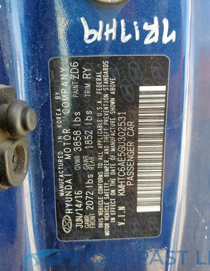KMHTC6AE5GU302531# 12
