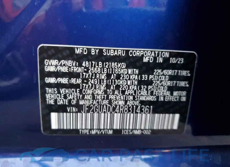 JF2GUADC4R8314361# 14