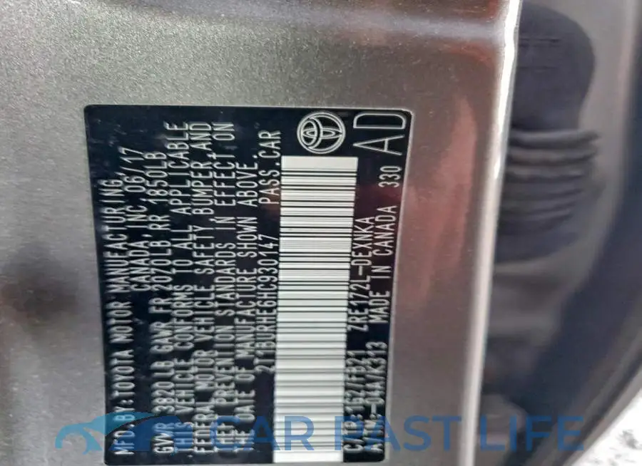 2T1BURHE6HC930147# 12