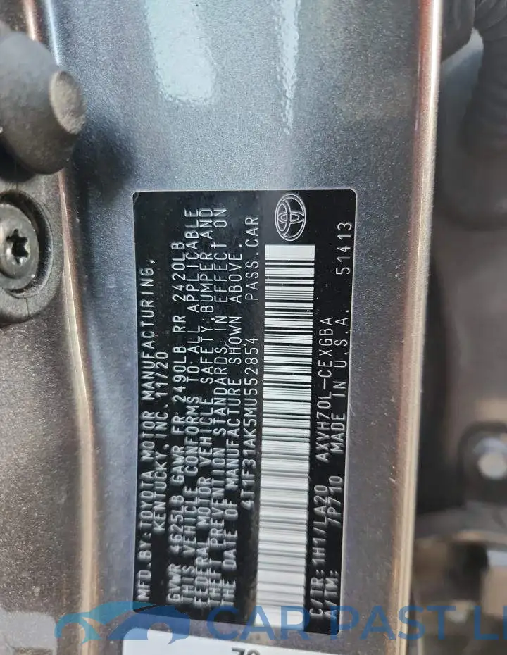 4T1F31AK5MU552854# 12