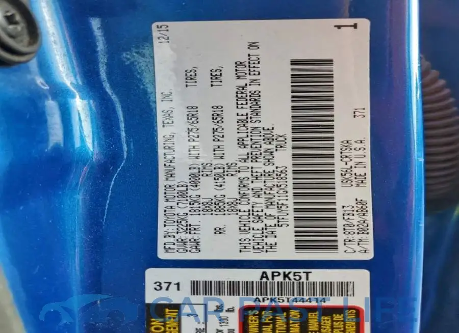 5TFUY5F11GX518563# 12