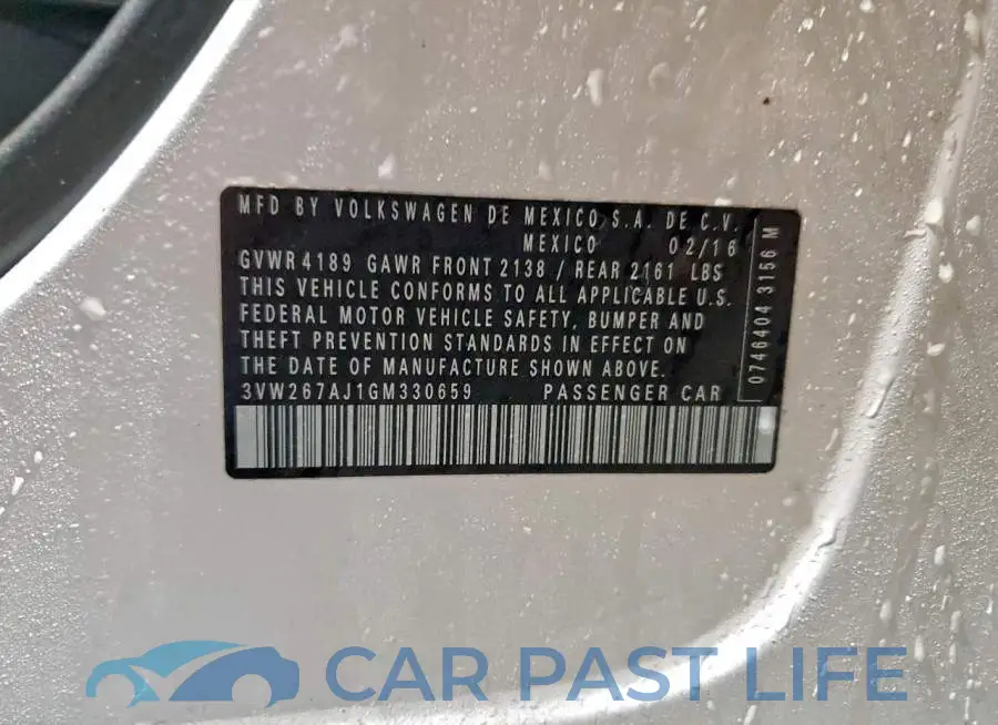 3VW267AJ1GM330659# 13