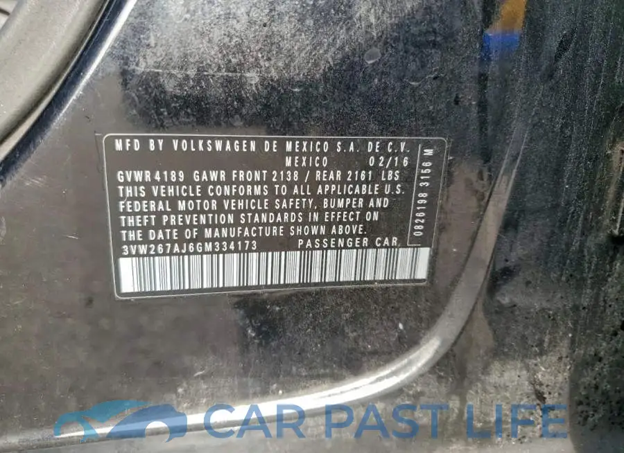 3VW267AJ6GM334173# 12