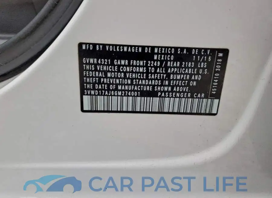 3VWD17AJ6GM274001# 13
