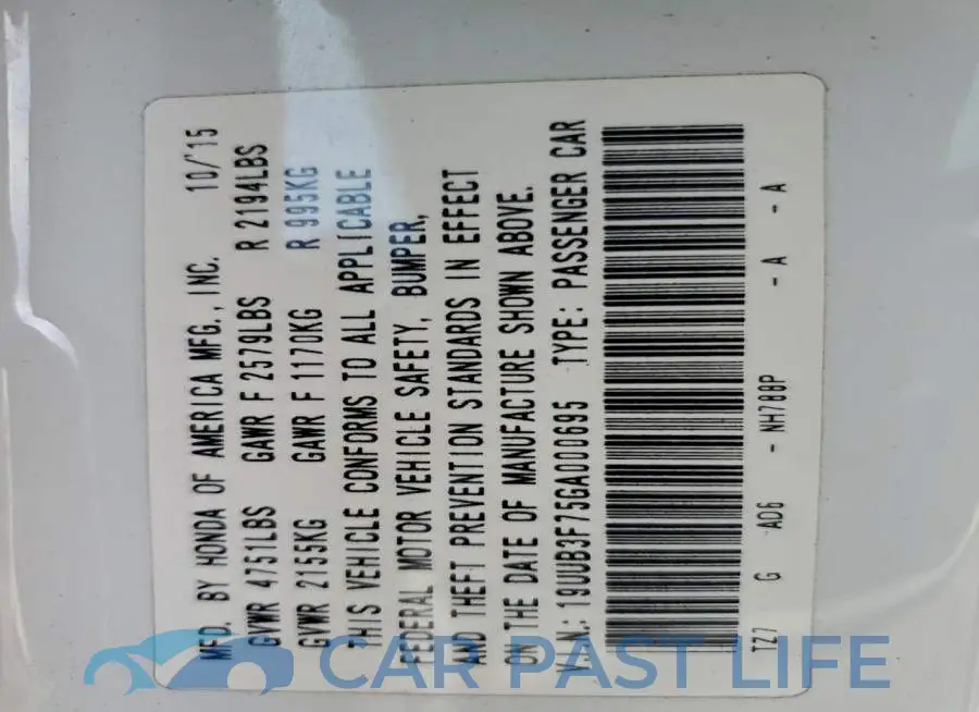 19UUB3F75GA000695# 13
