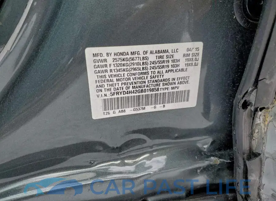 5FRYD4H42GB019858# 13