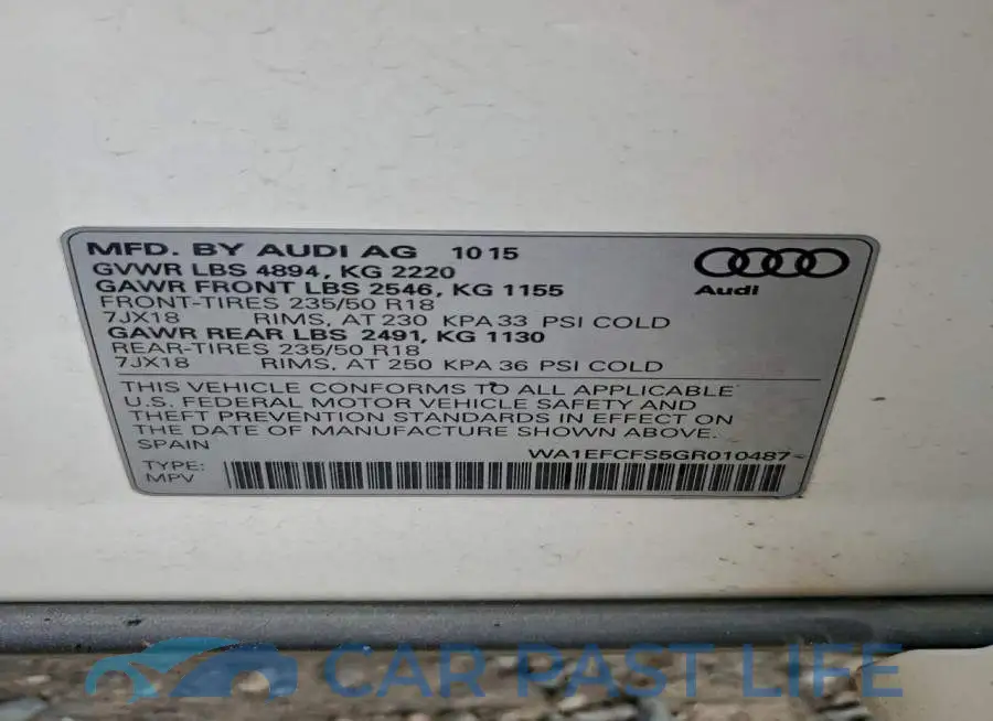 WA1EFCFS5GR010487# 12