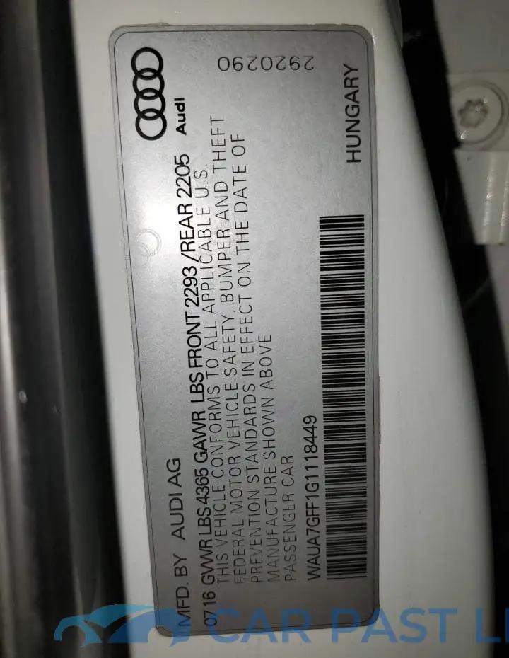 WAUA7GFF1G1118449# 12