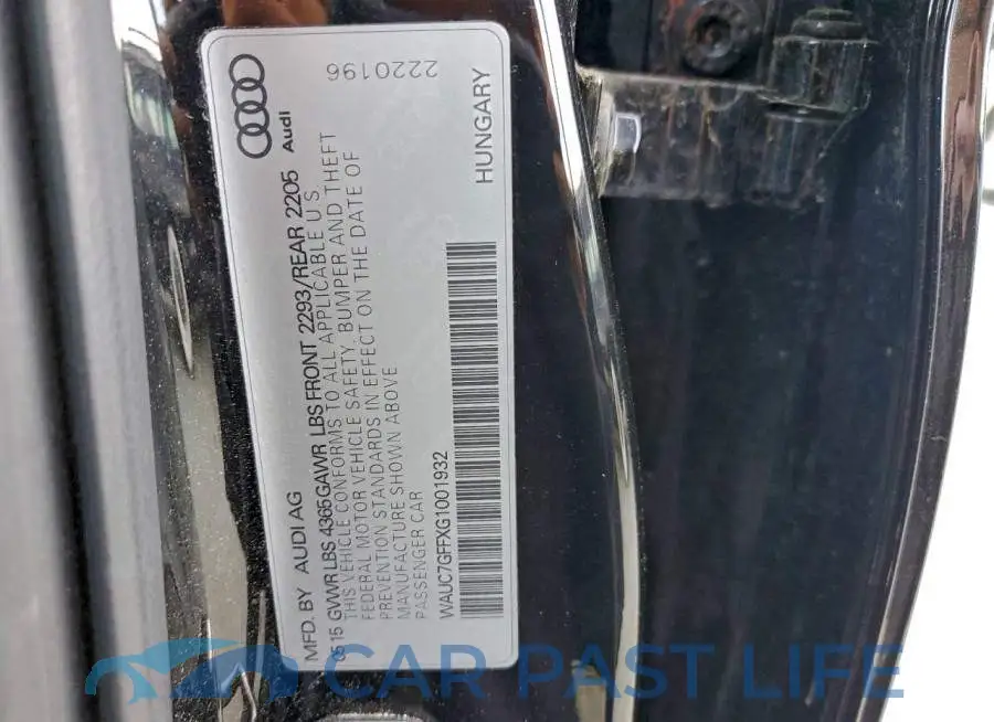 WAUC7GFFXG1001932# 12