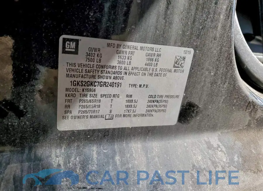 1GKS2GKC7GR240191# 13