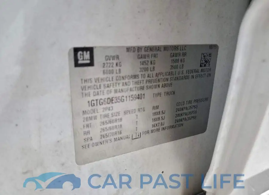 1GTG6DE35G1159401# 12