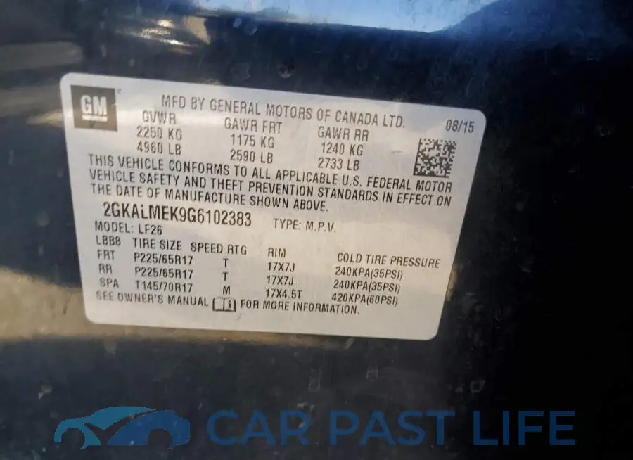 2GKALMEK9G6102383# 13