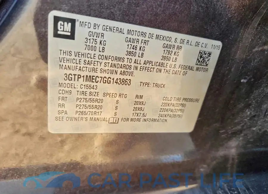 3GTP1MEC7GG143863# 12